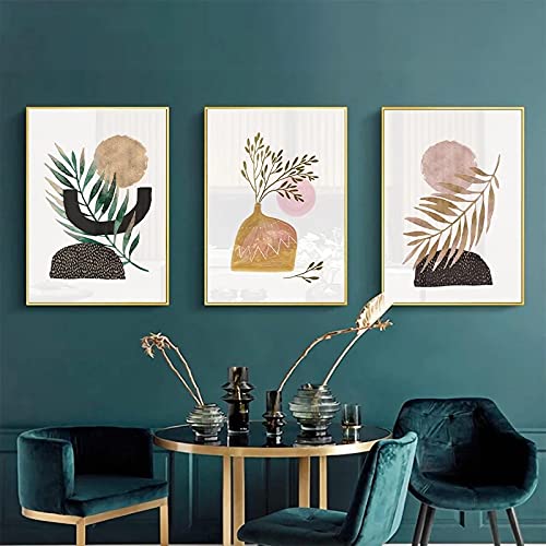 Lot de 3 affiches abstraites haut de gamme grand format motifs floraux aquarelle