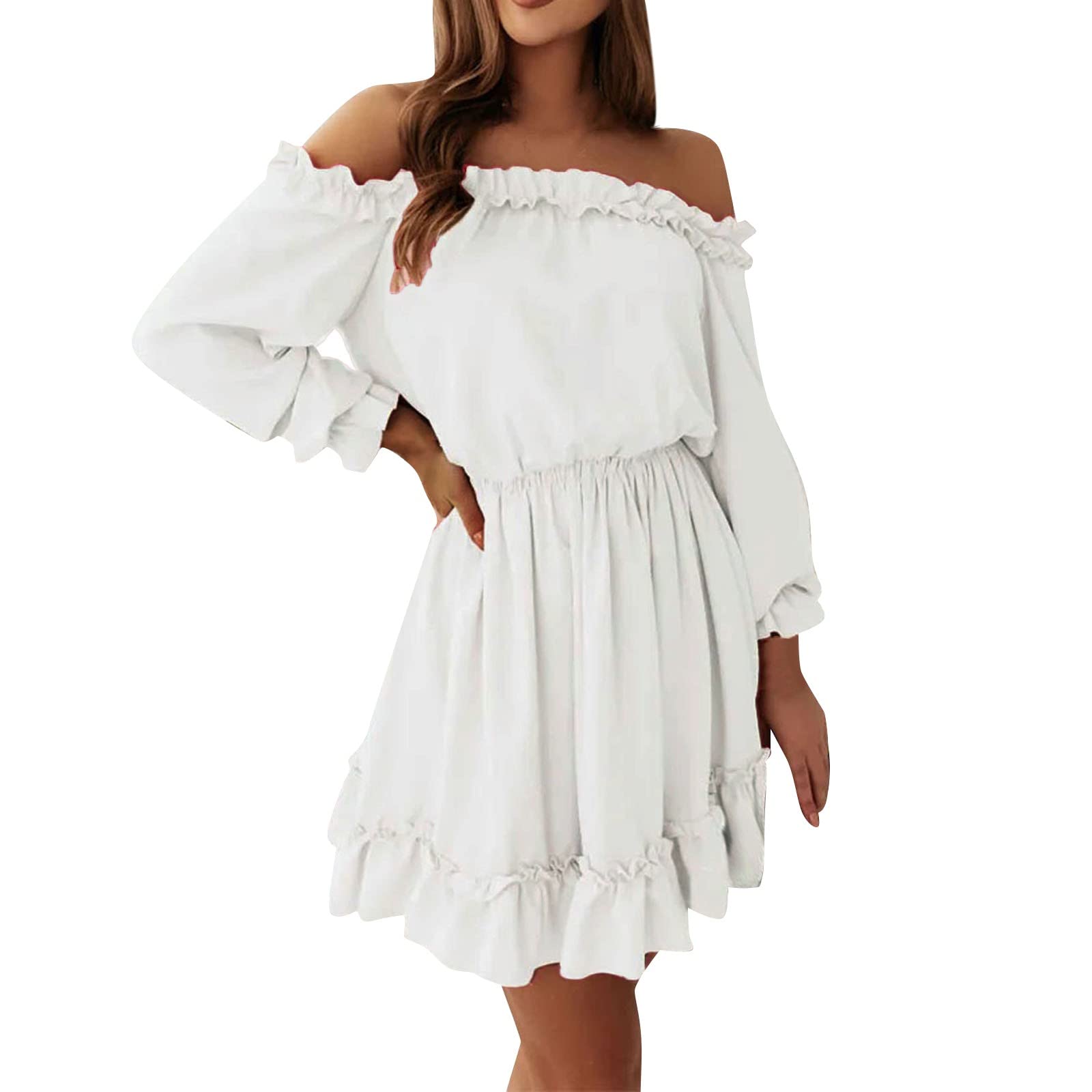 Mini Robe à Volants Pour Femme - Avec Manches Trompettes - Style