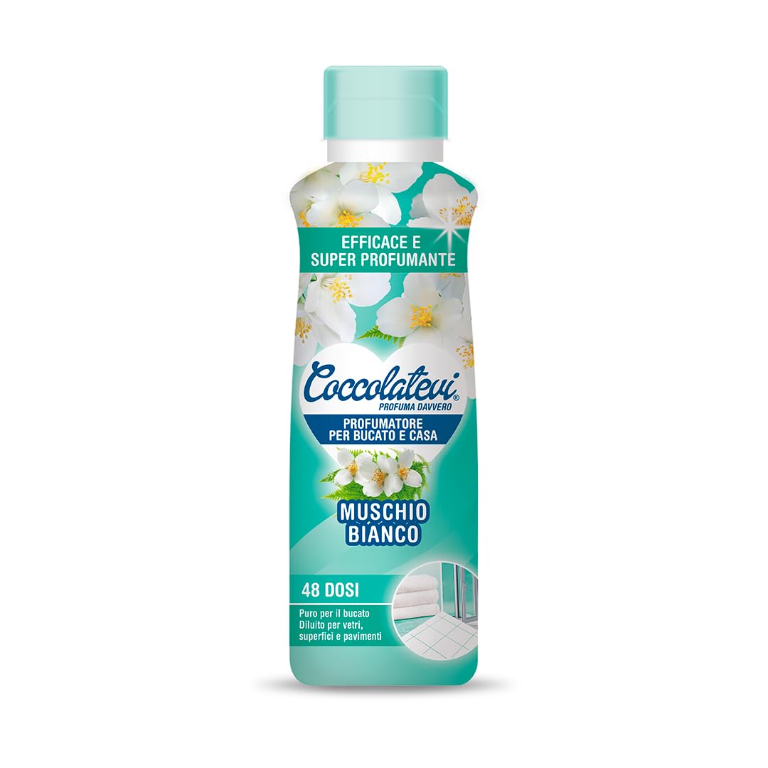 COCCOLATEVI Parfum de Linge Musc Blanc 300 ml X 3 Essenza à utiliser comme parfum pour linge, parfum maison ou nettoyant sol