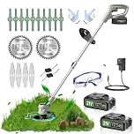 Metal Blade Cordless Strimmer 21v Grass Trimmers With 16 Blades 15cm Cutting Diameter Cordless Strimmer For Lawn Trimmingtwigsbrush Cuttingsuitable For Light Work