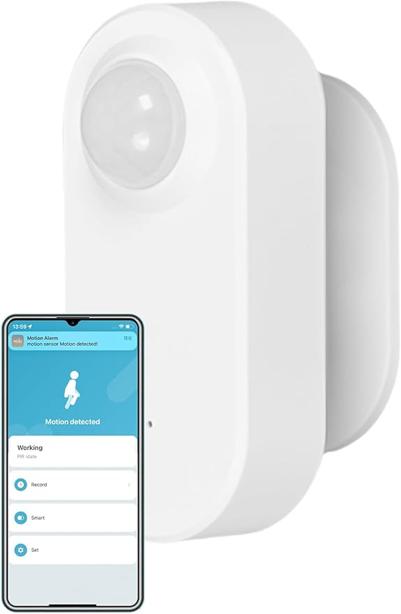 MOES Zigbee Indoor Motion Sensor with Light Sensor (Zigbee Gateway Required), Smart PIR Motion Sensor Compatible with Tuya/Smart Life App, 100° Wide Detection Angle, AAA Battery