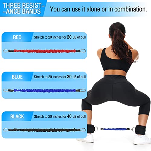 Ankle Resistance Bands With Cuffs. Leg/Booty Resistance Bands For Working Out, Kickbacks, And Glute Exercises. Our Ankle Strap Can Be Used Separately For Connection To The Cable Machine. (Black) #TOP3