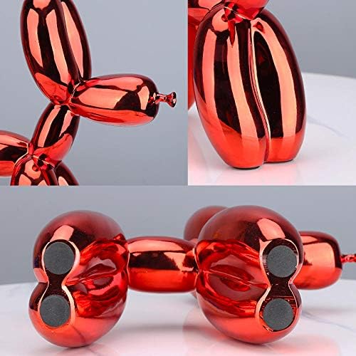 LZHLMCL Balloon Dog Figurine 10Cm Resin Dog Crafts Balloon Dog Sculpture Home Decorations Living Room Desktop Animal Decor Ornament Orange