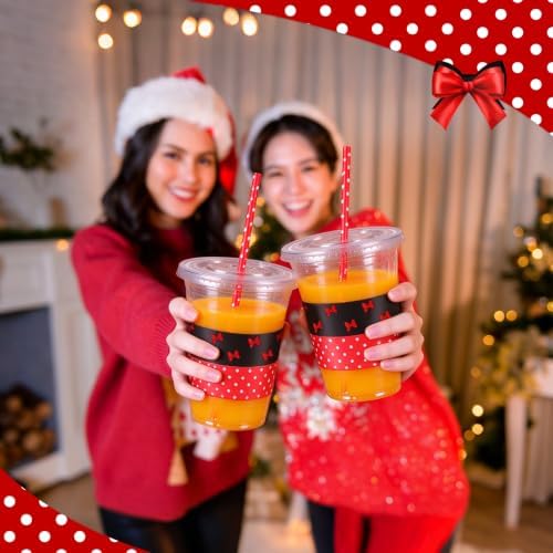 60Pcs 16oz Cartoon Mouse Disposable Cups with Lids and Paper Straws — 사진 6
