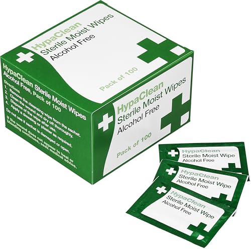 HypaClean Sterile Moist Wound Cleansing Wipes - Alcohol Free (Pack of 100)