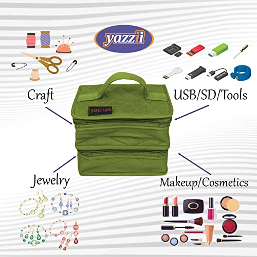 Yazzii Double Petite Craft Organizer Bag - Portable Storage Bag Organizer - Multipurpose Storage Organizer For Crafts, Toiletries, Medication, Cosmetics & Jewelry #TOP1