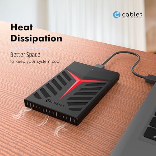 Cablet 2.5 Inch SATA USB 3.0 HDD/SSD Portable External Enclosure for 7mm and 9.5mm, Tool-Free Design, Supports UASP Max 6TB, Y-Design - Image 4