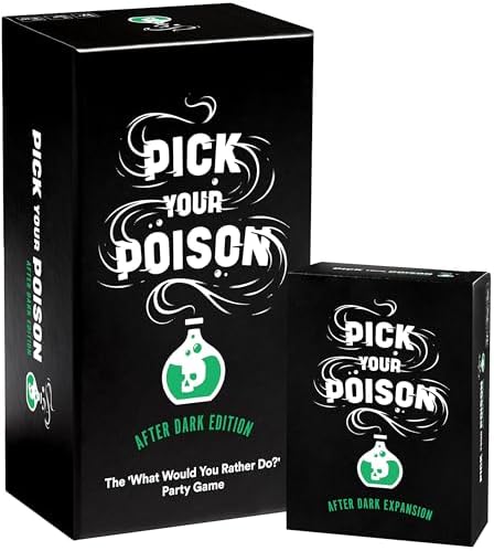 PICK YOUR POISON After Dark + Expansion Set Party Game - The “What Would You Rather Do?” Adult Card Game for Adults & Families, Halloween Party Game + Board Games Night with Friends