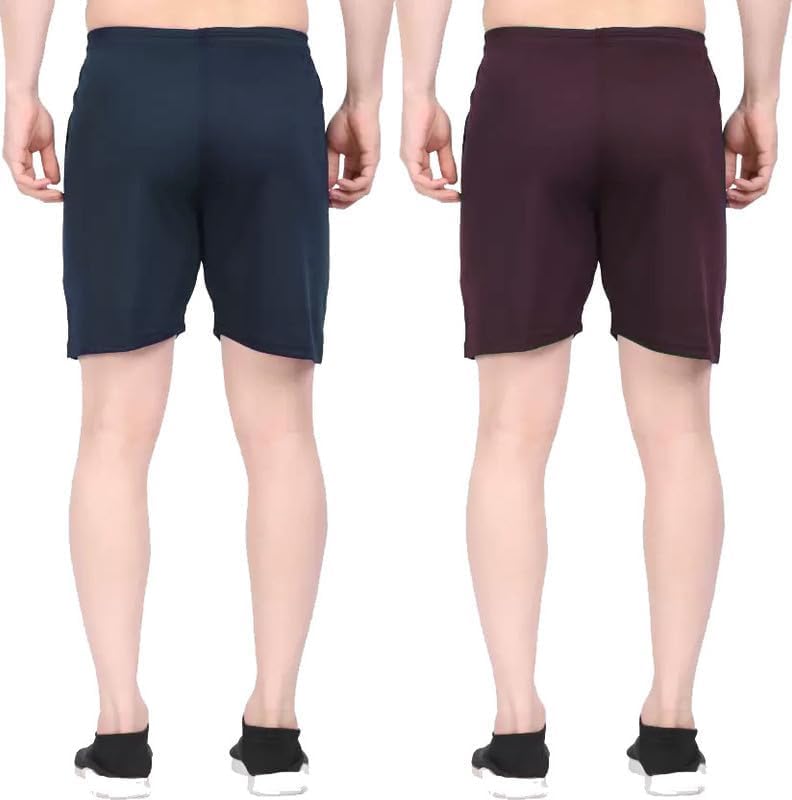 Vibe Creations Men's Outdoor Quick Dry Lightweight Shorts Pant|Plain Design Short Pant for Men |Gym Wear Short Pant for Men and Boys- Pack of 2