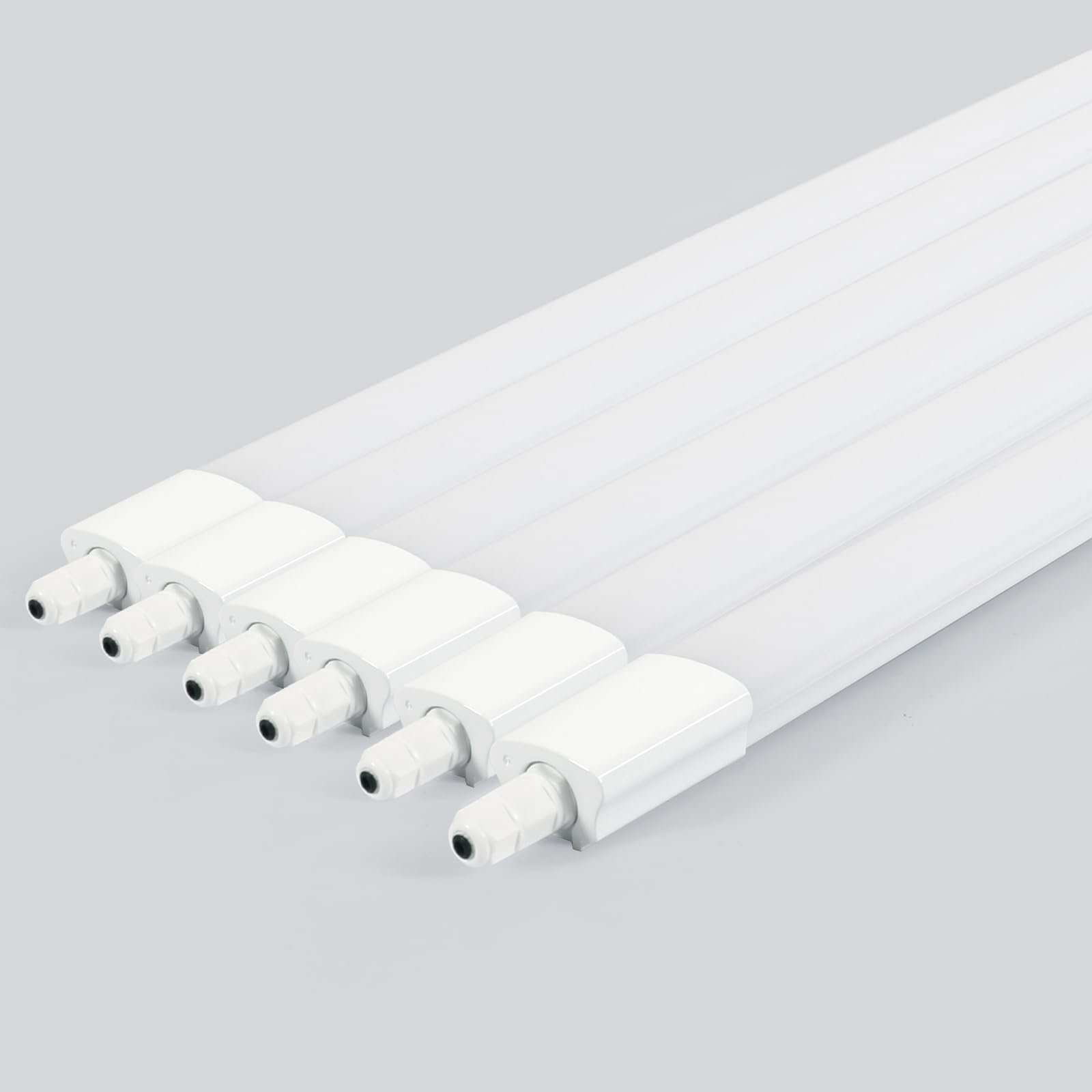 Lot de 6 Réglette LED 120cm, 36W 5500 lm, IP65 étanche, 6500 K | Raccordable en Série, Tubes Lumineux Blanc pour Garage, Adaptée aux Sous-sols, Garages et Entrepôts
