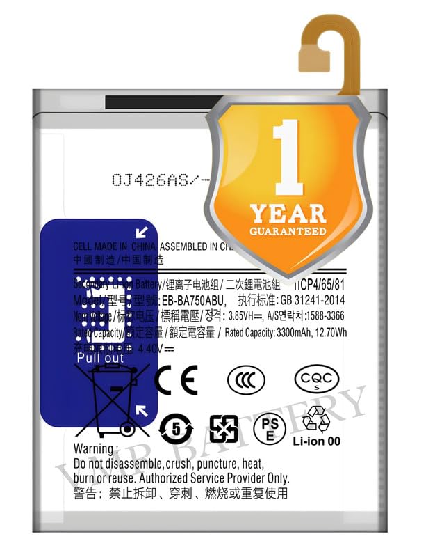 Image of Original EB-BA750ABU Battery Compatible for Samsung Galaxy A7 (2018) (SM-A750F) | A8s (SM-G887F) | A10 (SM-A105F) | M10 (SM-M105F) - (3400mAh) - 1 Year Warranty K7