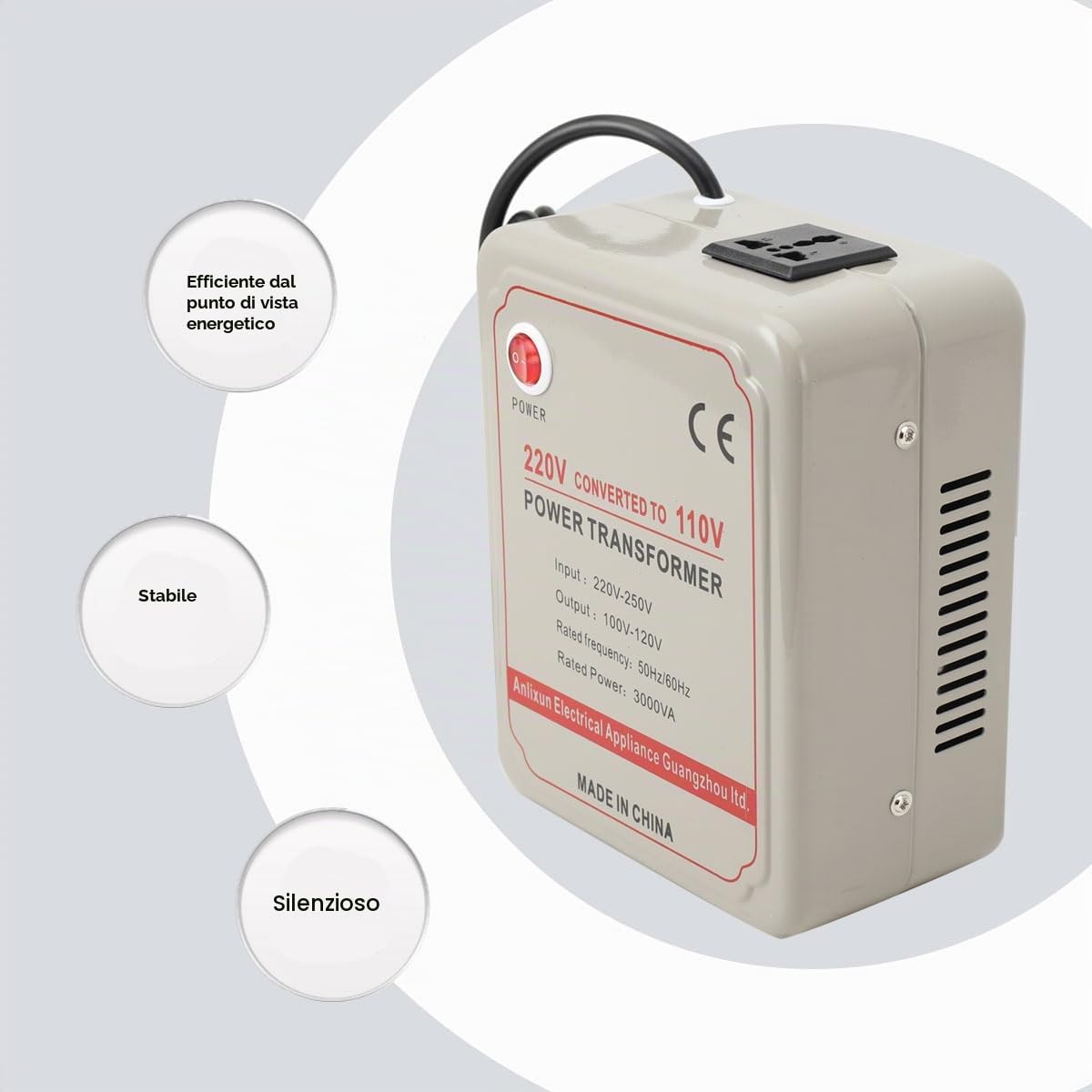 3000W Trasformatore di Tensione 220V a 100V Heavy Duty Adattatore Trasformatore