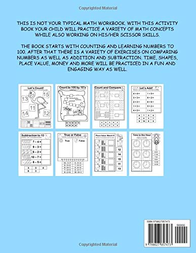 Kindergarten Cut and Paste Activities. Counting, Numbers to 100, Addition and Subtraction, Time, Shapes, Place Value, Money and more. - Image 2