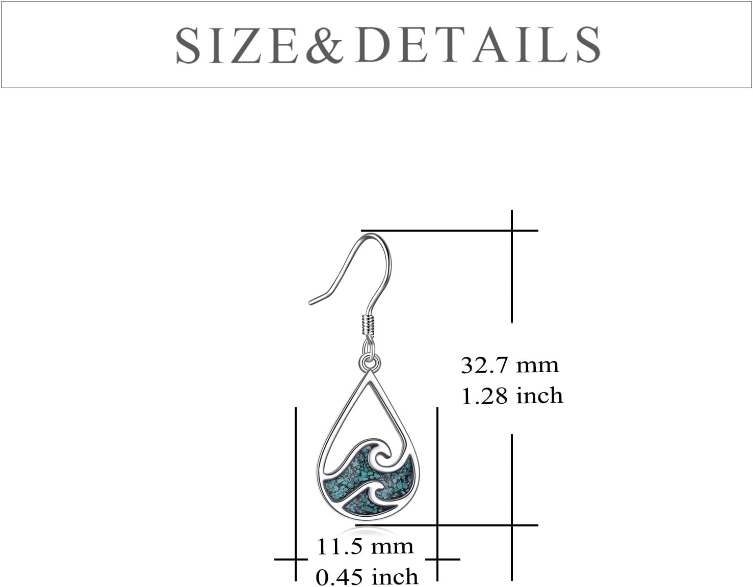 YFN Ocean Wave and Mountain Earrings Sterling Silver Dangle Drop Dangling Earrings Jewelry Gifts for Women - Image 4