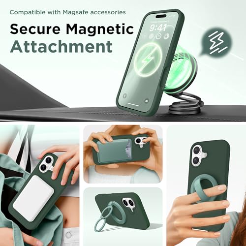 Image of GolbinBox Magnetic for iPhone 17 Case, Silicone Cover, Army Green