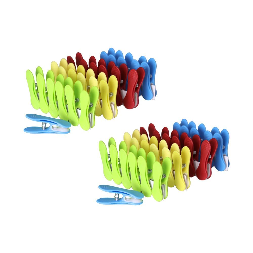 K-One Mix Strong Clothes Pegs For Laundry Washing Line | Airer Clips Grip Dry Garden | Laundry Pegs For Strong Windproof Supplies Soft Rubber Grip Pegs (Multiple Colours) (Pack Of 48)