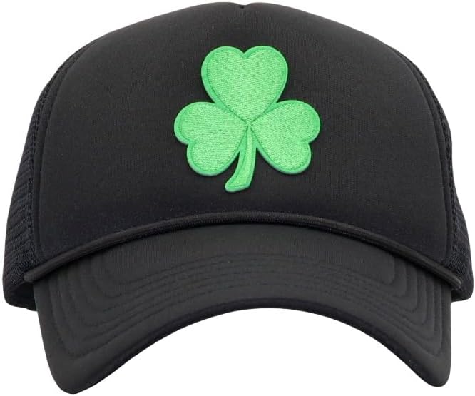 St Patricks Day Green Shamrock Trucker Hat, Ireland Irish Men Women Clover Baseball Cap, Gifts for Dad Mom Grandpa Grandma - Image 2