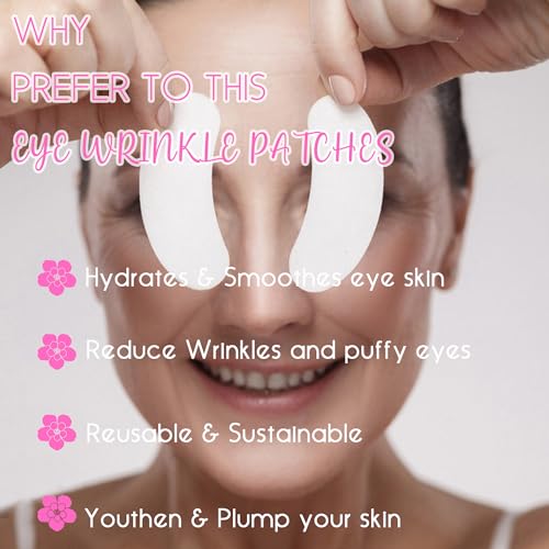 CCbeauty Conjunto de adesivos reutilizáveis para os olhos + aplicador de creme para os olhos | Almof