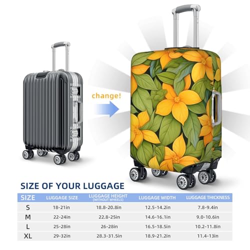 Yellow Flower Travel Luggage Cover for Suitcase Anti-Scratch Fashion Suitcase Protector Washable Elastic Baggage Covers Fits 22-24 Inch Luggage for Travel Beach Holiday3
