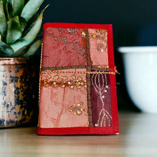 Journal patchwork du Rajasthan violet carnet notes brodé indien