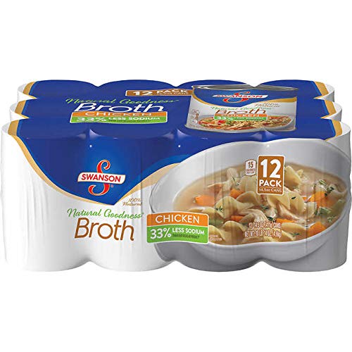 Swanson 100% Natural Goodness 33% Less Sodium Chicken Broth - 12 Cans (14.5 oz) - Thumbnail 2