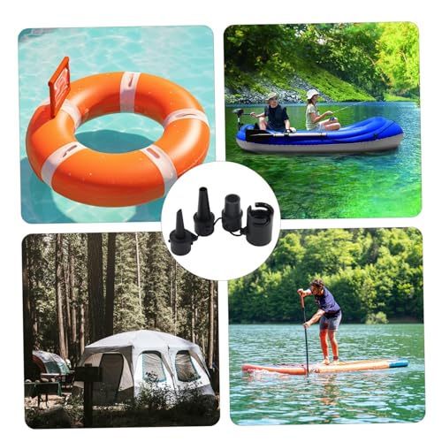 Air Pump Adapter for Inflatables 1 Set Multi-Functional Air Pump Attachments Including 1 Adapter & 3 Nozzles Connected Portable Replacement Nozzles for Floats & More Attachments4