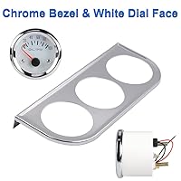 Vista 4 de Kit de medidor triple WATERWICH 2 pulgadas 52mm, medidor de temperatura del agua + medidor de presión de aceite + voltímetro 3 en 1, medidor