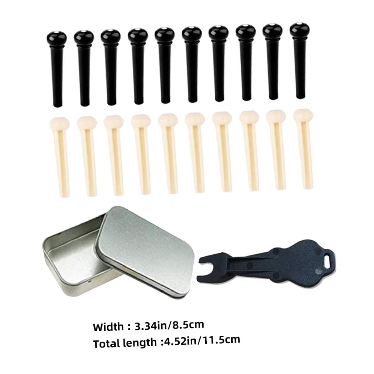 HANABASS 1Set Folk Guitar Bridge Pin Plastic String Pins with Bridge Pin Puller for Acoustic Electric Guitars Reliable Practical Guitar Accessories for Easy Installation