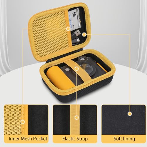 Image of khanka Hard Case for Kodak Smile+ /Kodak Smile Plus Camera,Black | EVA Hard Shell, Mesh Pocket Accessory Storage, Travel-Ready Portable Storage, Easy Carry Handle, Protective Case Only