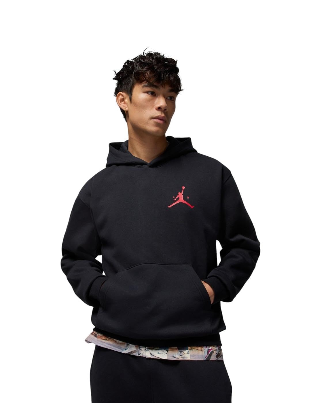 Nike Męski t-shirt J Jumpman FLC Po/czarny/czerwony (Black/Gym Red, S), czarny/czerwony, S