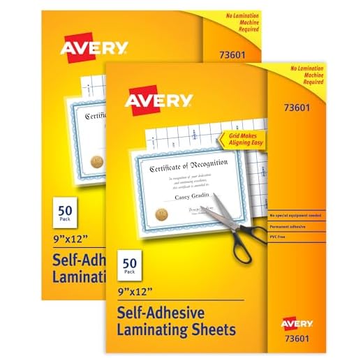 Avery Self-Adhesive Laminating Sheets, 100 Count