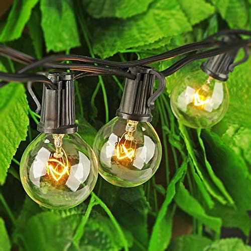 Romasaty 25FT String Lights, G40 Outdoor String Lights Edison Light Bulbs Clear Globe