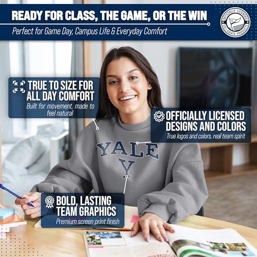 Image of NCAA College Sweatshirt Fleece Crewneck Pullover for Men and Women | Officially licensed NCAA college gameday crewneck pullover - 9 oz fleece lined sweatshirt with arch and logo design