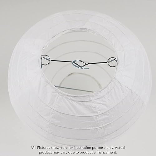 Miniatura 1 de Just Artifacts Farol de papel japonés chino redondo de 18 pulgadas 3 piezas blanco