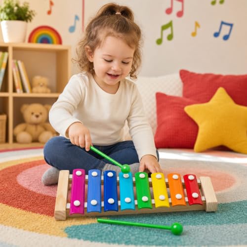 Image of Tantrums Wooden Xylophone Toy for Toddlers | 8 Colourful Notes | Kids Musical Instrument Toy | Early Learning Musical Toy