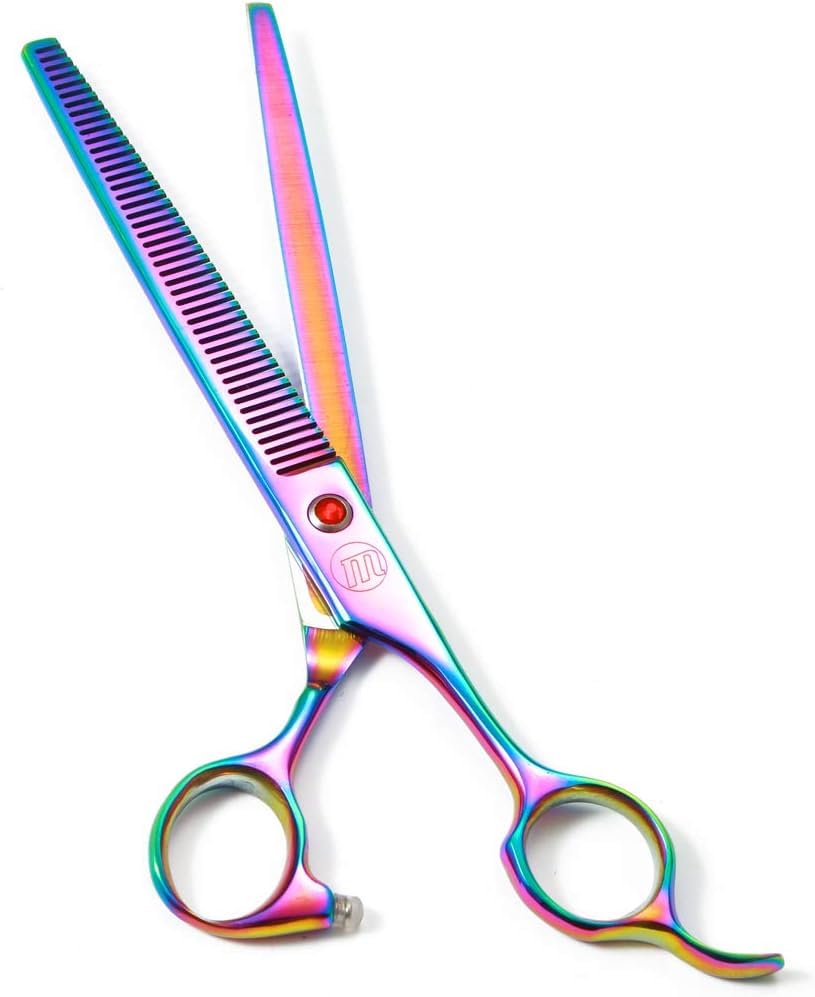 YMS Professional Hair Thinning Shears 6 Inch Hair Cutting Teeth Scissors Hairdressing Texturizing Salon Shears Japanese Stainless Steel Barber Haircut Scissors For Women/Men/kids (rainbow) C1-picture-30