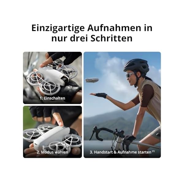 DJI Neo, Mini Drohne mit Kamera 4K UHD FÃ¼r Erwachsene, 135g, Selbstfliegende Drohne, Motivverfolgung, Handstart, QuickShots, Integrierter Propellerschutz, Quadrocopter, Ohne Controller – Bild 3