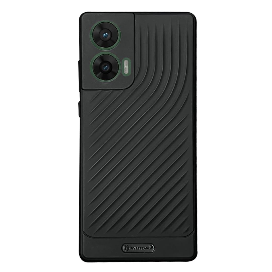 Ripple Wave Soft Mobile Back Case for Motorola Moto G96 5G | Shockproof Cover | Black