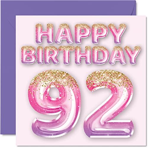 21st Birthday Card for Women - Pink & Purple Glitter Balloons - Happy Birthday Cards for 21 Year Old Woman Daughter Sister Auntie Cousin, 145mm x 145mm Twenty-One Twenty-First Bday Greeting Cards Gift