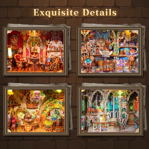 Image of Tonecheer DIY Miniature House Kit, Book Nook Story Frame Kit- Magic College