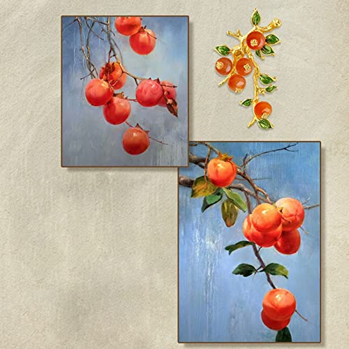 Damen-Brosche, Damenmode-Accessoires, Persimmon-förmige Brosche, Damen-High-End-Hochzeitsbankett-Party-Brosche, Schal-Knopf, Exquisite Broschen