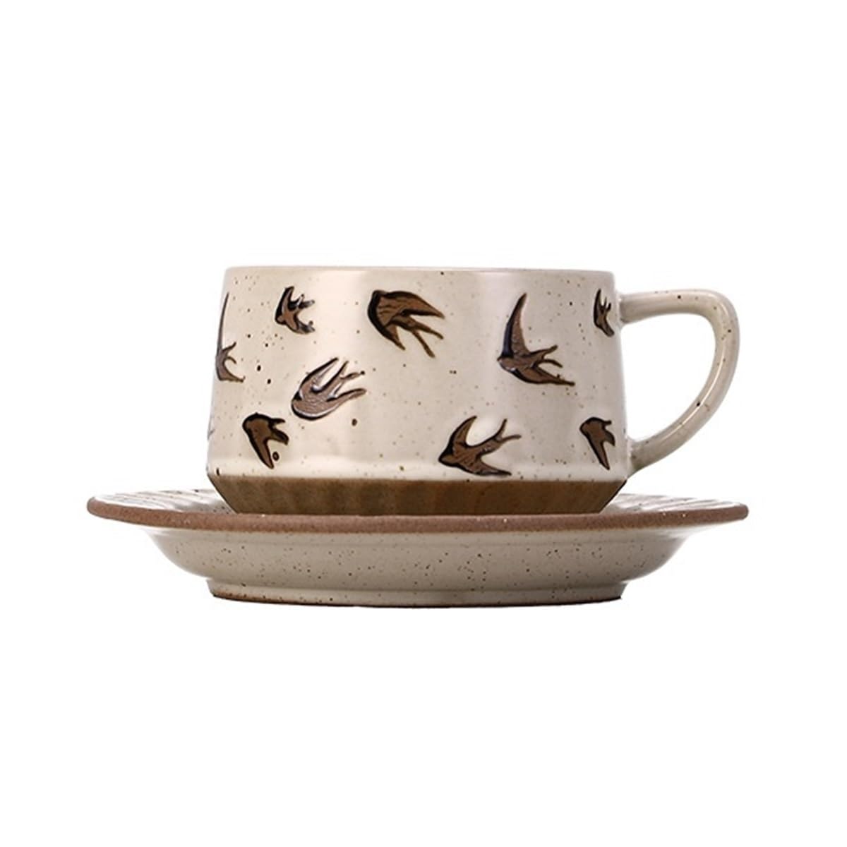 Mugs Coffee/Tea Cup Set Vintage Ceramic with Saucer 300ml Milk Tea Cup