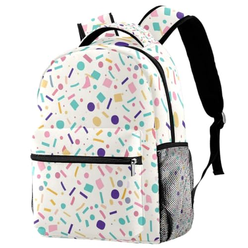 Sac d'école à confettis pastel idéal pour la rentrée des classes en primaire