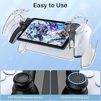 PS5-Portal-Case-Playstation-Accessoris, Carry Case for Playstation 5 Portal remote player, 5 in 1 Accessories Set Compatible with PS5 Portal, Hard EVE PS5 Portal Shell,Screen Protector
