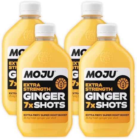 MOJU Extra Strength Ginger Dosing Bottles (4 x 420ml), Ginger Shots