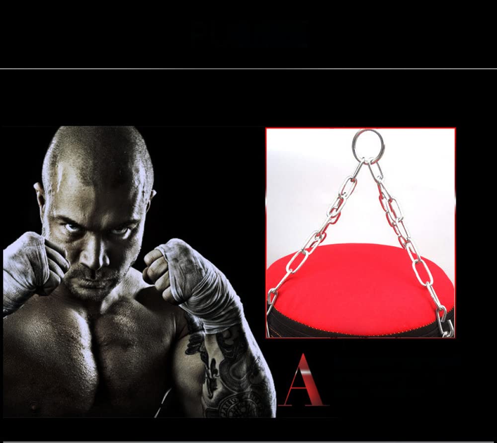 Siqi Sacco da Boxe Vuoto, Sacco da Boxe da soffitto con Catena in Acciaio, Gancio di prolunga, Fibbia di Sicurezza e Bende da Boxe, Sacco di Sabbia Appeso per Allenamento Fitness e palestra-120cm