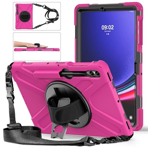 Coque Samsung Galaxy Tab S9 FE Plus antichoc rose évite bris écran