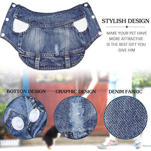 Blue Puppy Denim T-Shirt Dog Jean Jacket Cool And Soft Dog Clothes, Classic Lapel Vests Pet Apparel For Small Medium Dogs Pets And Cats Dog Shirt #TOP2