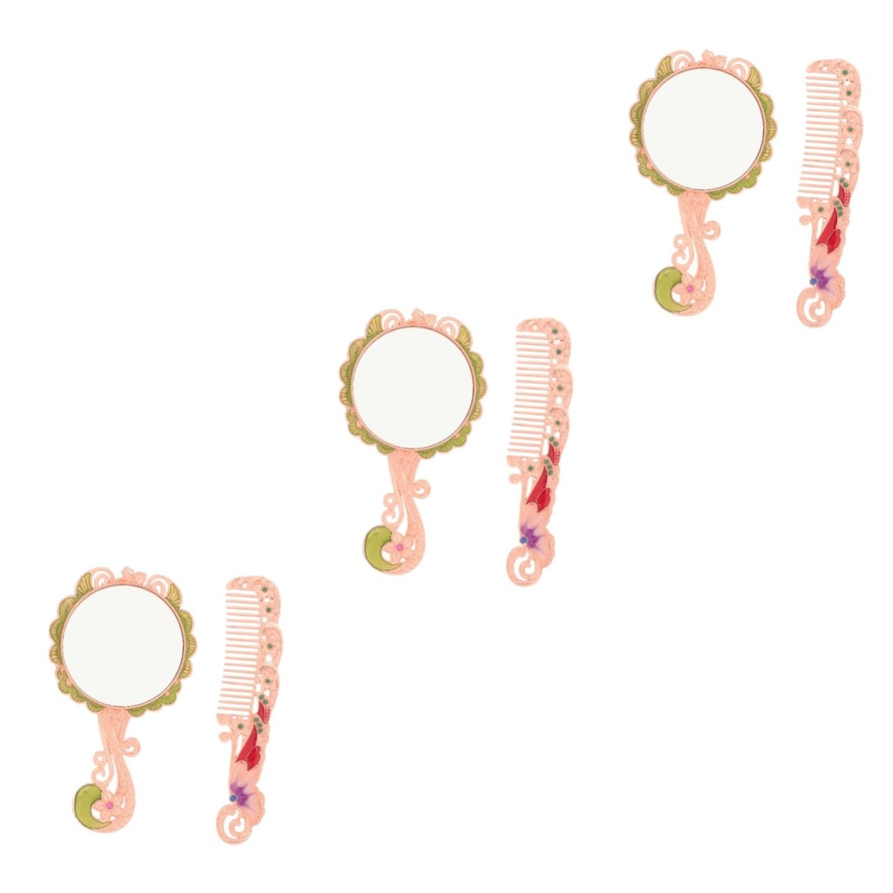 Miroirs à main vintage de poche Magiclulu avec peigne cosmétique pour sac à main