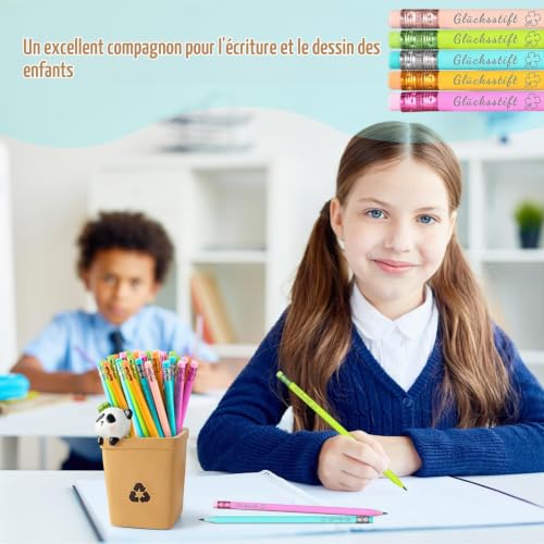 Rdlobu - Lot de 30 crayons de chance avec gomme, crayons de motivation HB, crayons porte-bonheur, cadeaux pour les élèves et enseignants – vue 4